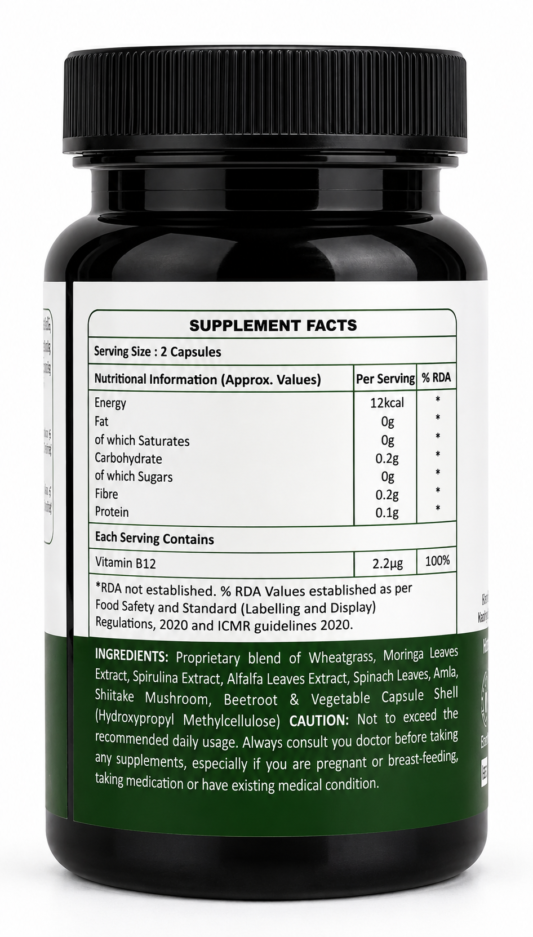 RUDVANA Plant Based Vitamin B12 – 60 Vegetarian Capsules — 2