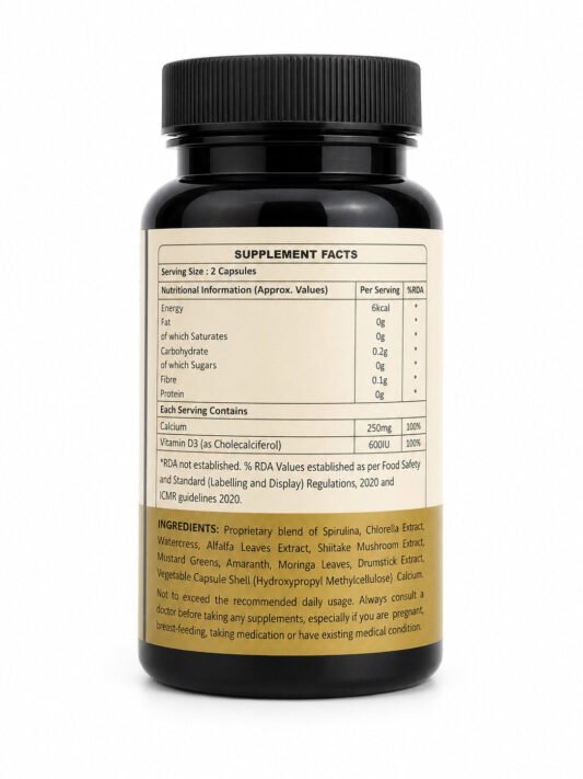 RUDVANA Plant Based Calcium + D3 – 60 Vegetarian Capsules — 2